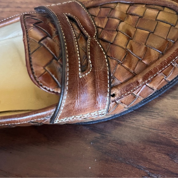 Cole Haan Basket Woven Brown Leather Women’s Penny Loafers - Picture 9 of 10